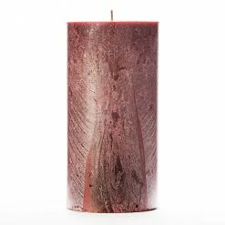 4x8 Red Frosted Pillar Candle