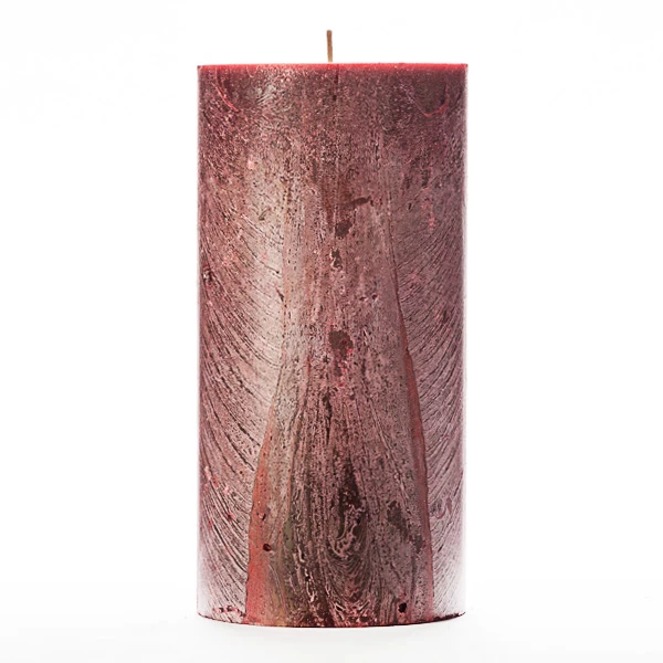 4x8 Red Frosted Pillar Candle