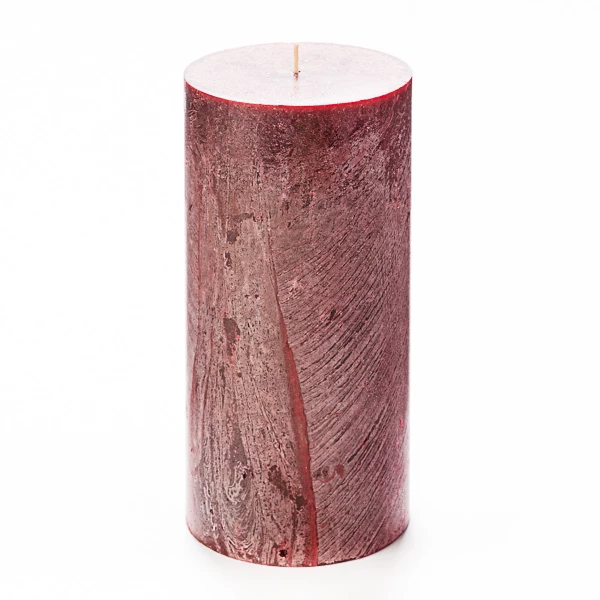 4x8 Red Frosted Pillar Candle - Image 2