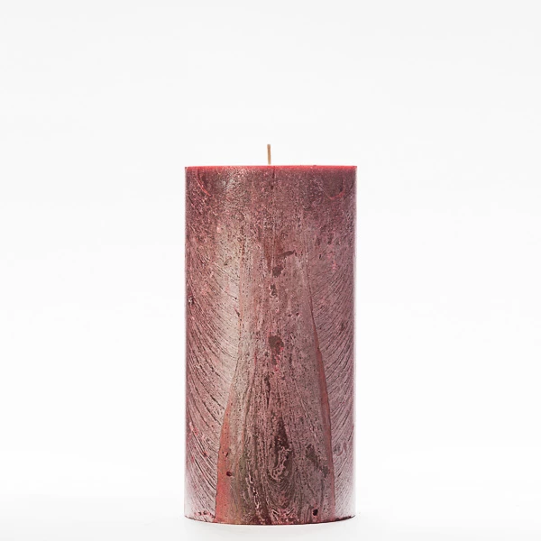 4x8 Red Frosted Pillar Candle - Image 5