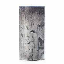 4x8 Blue Frosted Pillar Candle