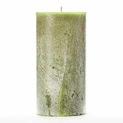 4x8 Green Frosted Pillar Candle