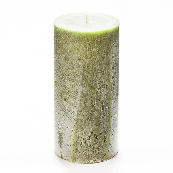 4x8 Green Frosted Pillar Candle - Image 2