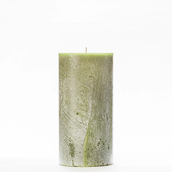 4x8 Green Frosted Pillar Candle - Image 5
