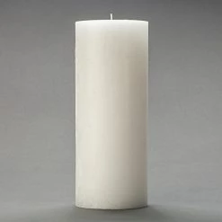 4x10 White Frosted Pillar Candle