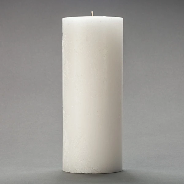 4x10 White Frosted Pillar Candle