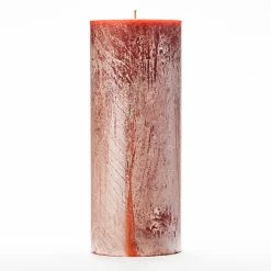 4x10 Orange Frosted Pillar Candle