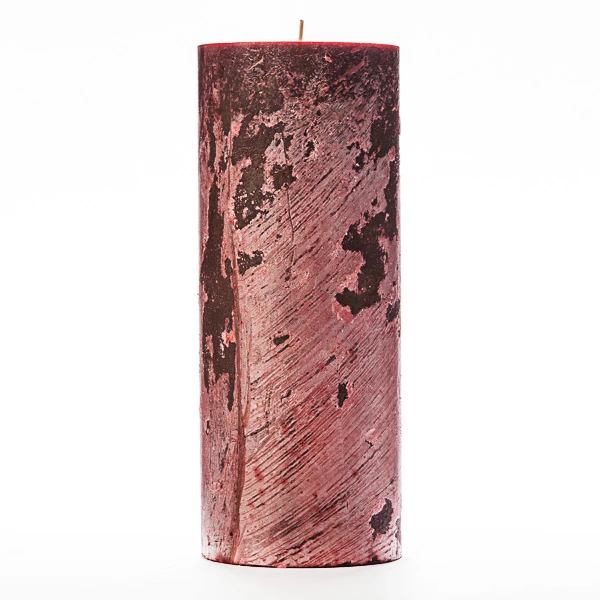 4x10 Red Frosted Pillar Candle
