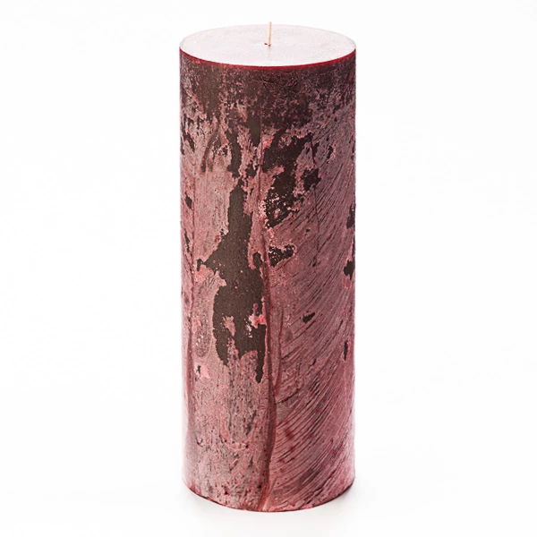 4x10 Red Frosted Pillar Candle - Image 2