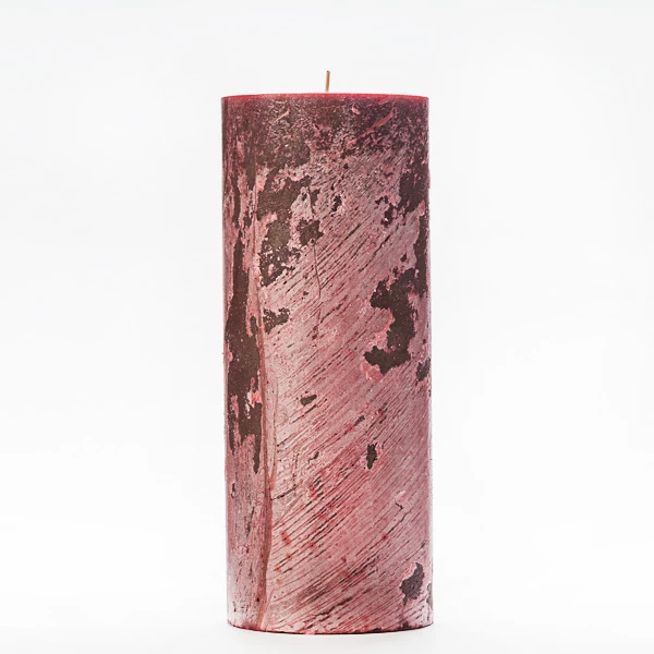 4x10 Red Frosted Pillar Candle - Image 5