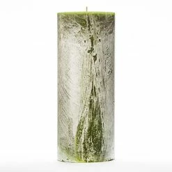 4x10 Green Frosted Pillar Candle