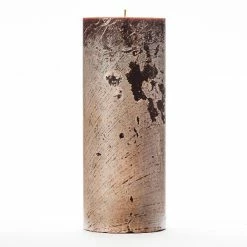 4x10 Brown Frosted Pillar Candle