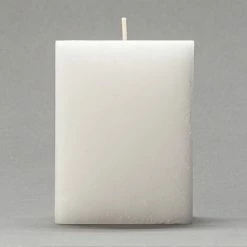3x3x4 White Frosted Square Pillar Candle