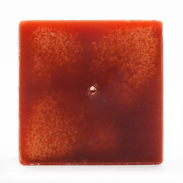 3x3x4 Orange Frosted Square Pillar Candle - Image 3