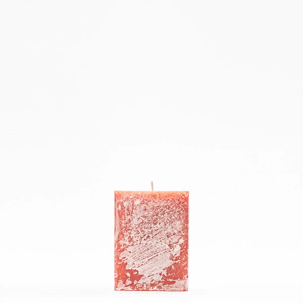 3x3x4 Orange Frosted Square Pillar Candle - Image 5