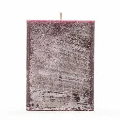 3x3x4 Purple Frosted Square Pillar Candle