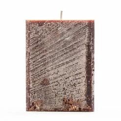 3x3x4 Brown Frosted Square Pillar Candle