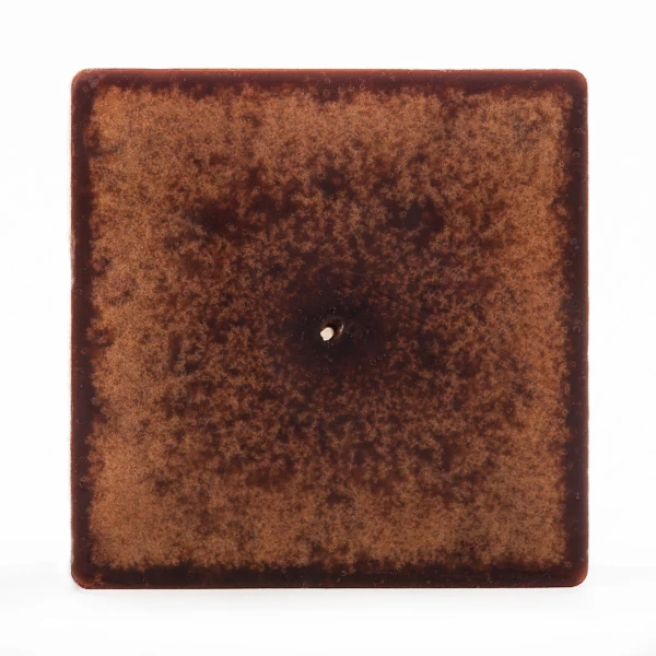 3x3x4 Brown Frosted Square Pillar Candle - Image 3