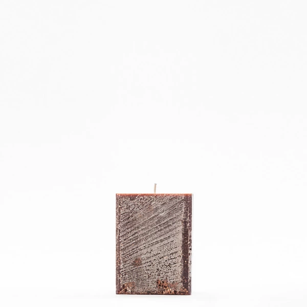 3x3x4 Brown Frosted Square Pillar Candle - Image 5