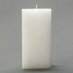3x3x6 White Frosted Square Pillar Candle