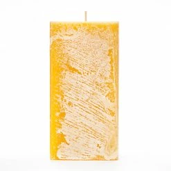 3x3x6 Yellow Frosted Square Pillar Candle