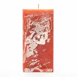 3x3x6 Orange Frosted Square Pillar Candle