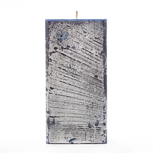 3x3x6 Blue Frosted Square Pillar Candle