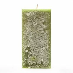 3x3x6 Green Frosted Square Pillar Candle