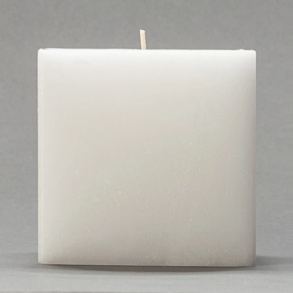 4x4x4 White Frosted Square Pillar Candle