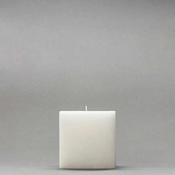 4x4x4 White Frosted Square Pillar Candle - Image 5