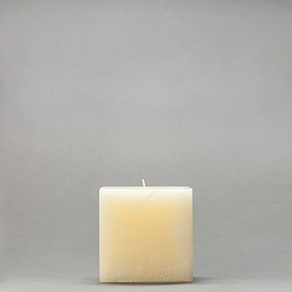 4x4x4 Ivory Frosted Square Pillar Candle - Image 5