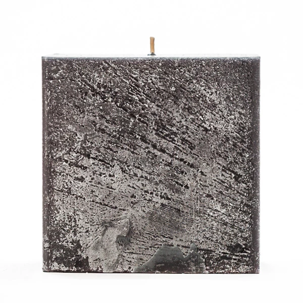 4x4x4 Black Frosted Square Pillar Candle