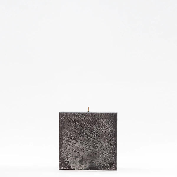 4x4x4 Black Frosted Square Pillar Candle - Image 5