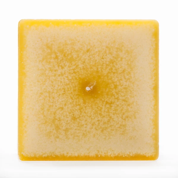 4x4x4 Yellow Frosted Square Pillar Candle - Image 3