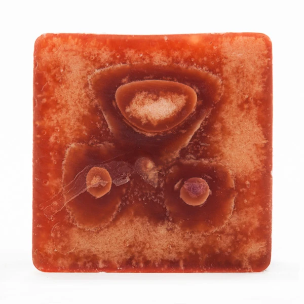 4x4x4 Orange Frosted Square Pillar Candle - Image 4