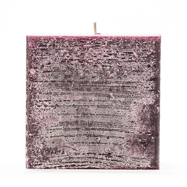 4x4x4 Purple Frosted Square Pillar Candle