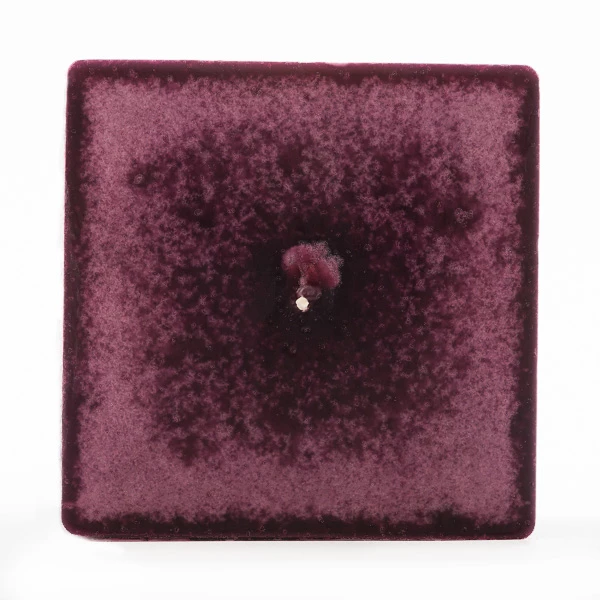 4x4x4 Purple Frosted Square Pillar Candle - Image 3