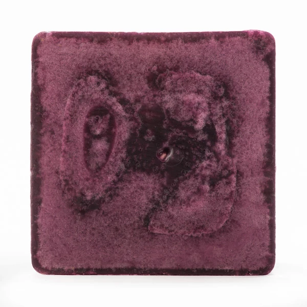 4x4x4 Purple Frosted Square Pillar Candle - Image 4