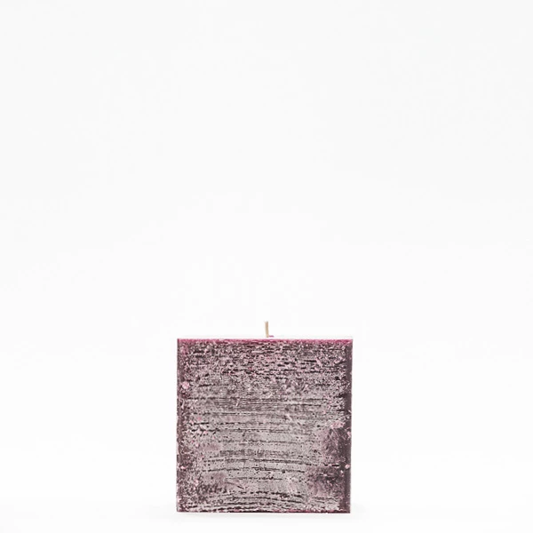 4x4x4 Purple Frosted Square Pillar Candle - Image 5