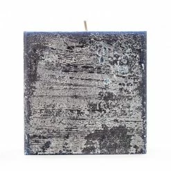 4x4x4 Blue Frosted Square Pillar Candle