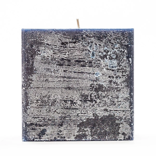 4x4x4 Blue Frosted Square Pillar Candle