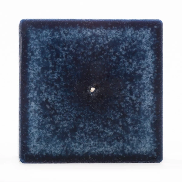 4x4x4 Blue Frosted Square Pillar Candle - Image 3