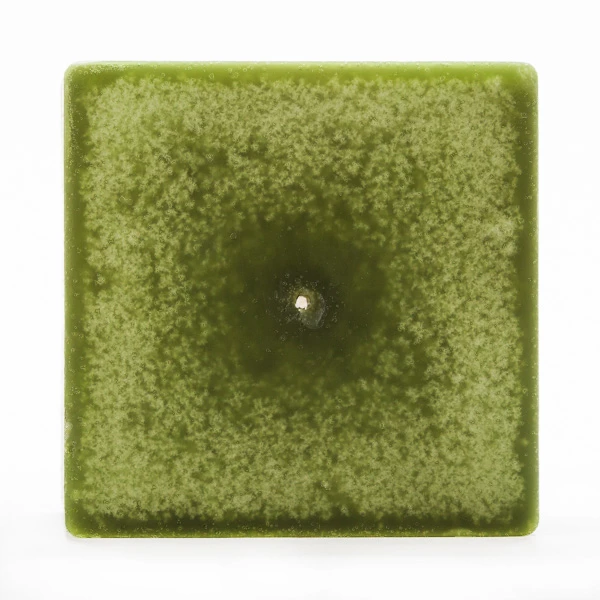 4x4x4 Green Frosted Square Pillar Candle - Image 3