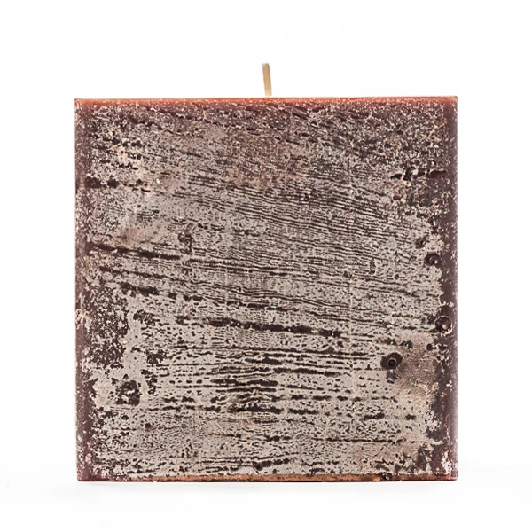 4x4x4 Brown Frosted Square Pillar Candle