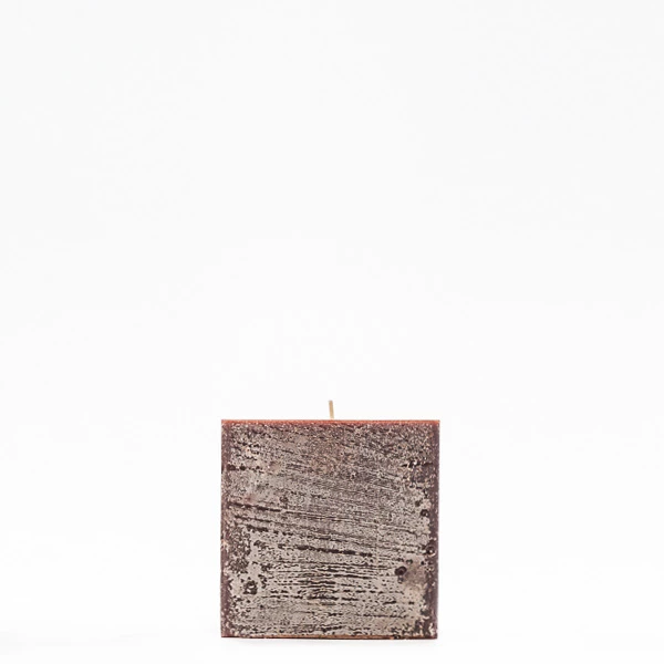 4x4x4 Brown Frosted Square Pillar Candle - Image 5