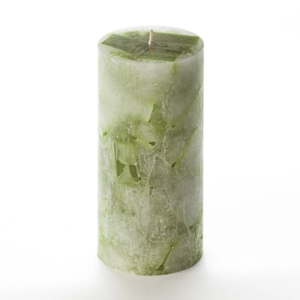 3x6 Green Chunky Pillar Candle - Image 2