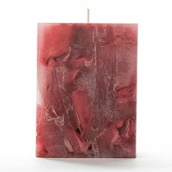 3x3x4 Red Chunky Square Pillar Candle
