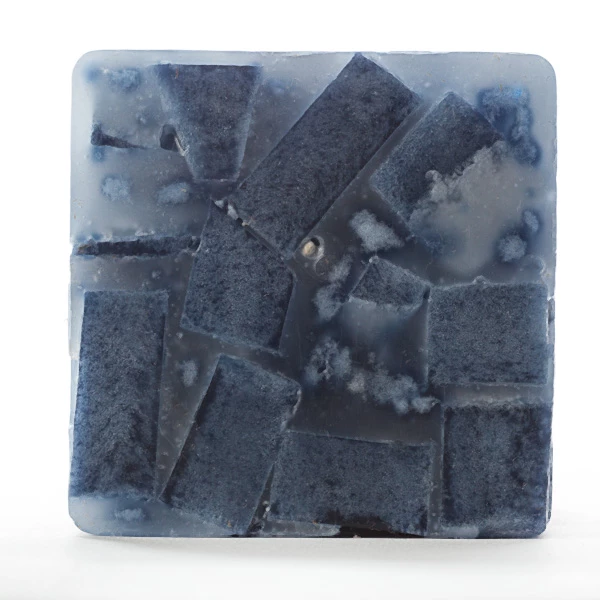 3x3x4 Blue Chunky Square Pillar Candle - Image 4