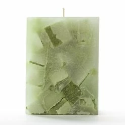 3x3x4 Green Chunky Square Pillar Candle