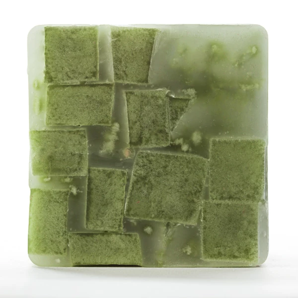 3x3x4 Green Chunky Square Pillar Candle 4 3x3x4 Green Chunky Square Pillar Candle - Image 4